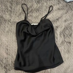 Black cowl neck Abercrombie and Fitch satin tank